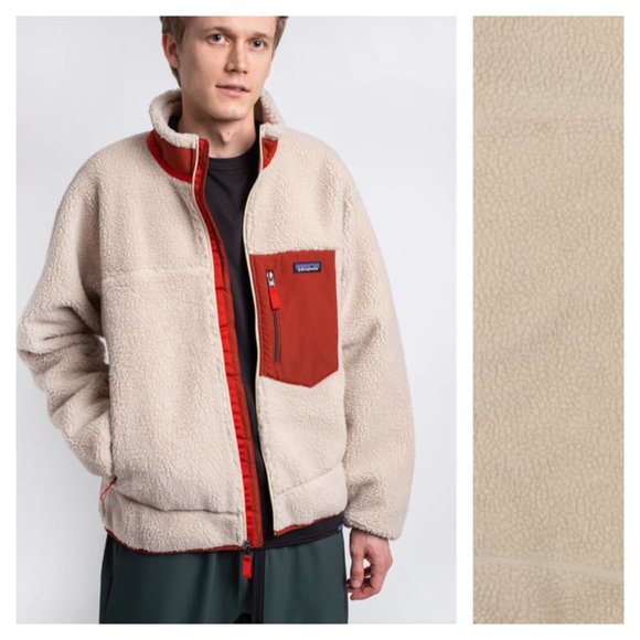 Patagonia Other - Patagonia Men's Classic Retro-X Jacket - Natural & Barn Red / Sz SM